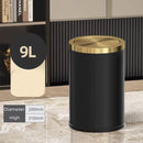 Lixeira para Banheiro em Aço Inoxidável Redonda com Tampa Basculante