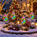 Luminária Solar LED Pinheiro de Natal Colorido para Jardim