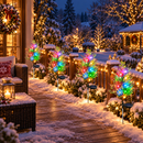Luminária Solar LED Pinheiro de Natal Colorido para Jardim