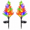 Luminária Solar LED Pinheiro de Natal Colorido para Jardim