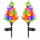 Luminária Solar LED Pinheiro de Natal Colorido para Jardim