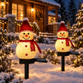 Luminária Solar Natalina Boneco de Neve para Jardim