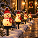 Luminária Solar Natalina Boneco de Neve para Jardim