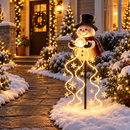 Luminária Solar de Natal Boneco de Neve para Jardim