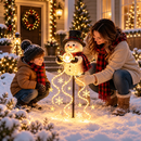 Luminária Solar de Natal Boneco de Neve para Jardim