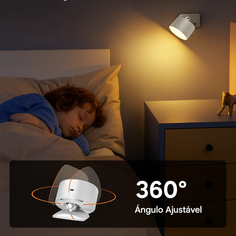 Luminária de Parede Recarregável 3M Spot com Luz Direcionável Ajustável