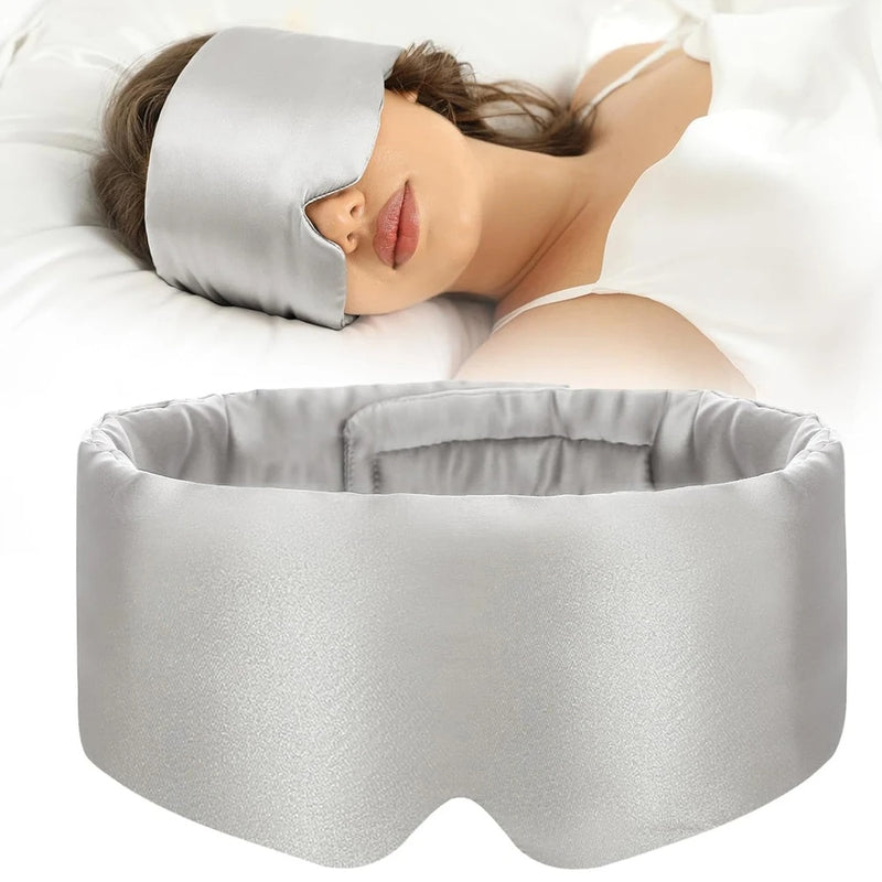 Máscara de Dormir Seda 100% Amoreira Bloqueio de Luz Total Ajustável