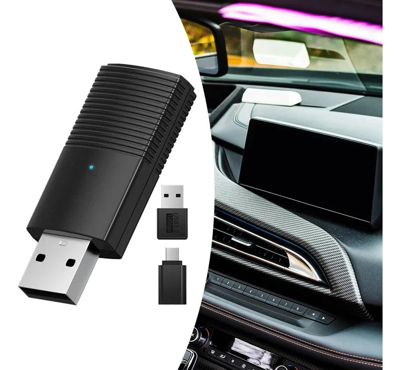 Mini Adaptador Sem Fio CarPlayAndroid Auto para Multimídia Automotiva