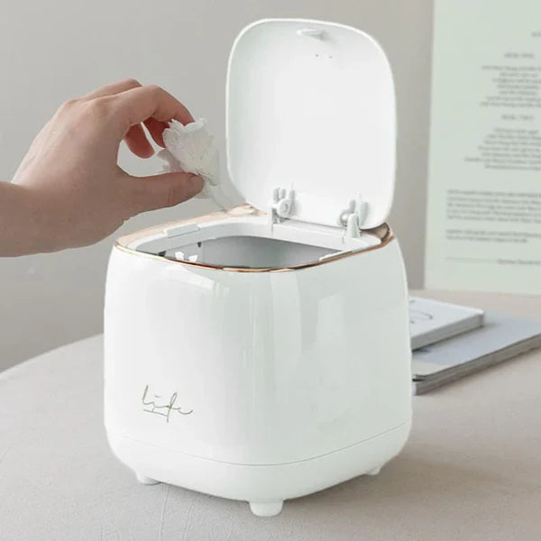 Mini Lixeira Decorativa com Tampa Press