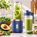 Mini Liquidificador Portátil Recarregável com 2 Copos 400ml e 6 Lâminas