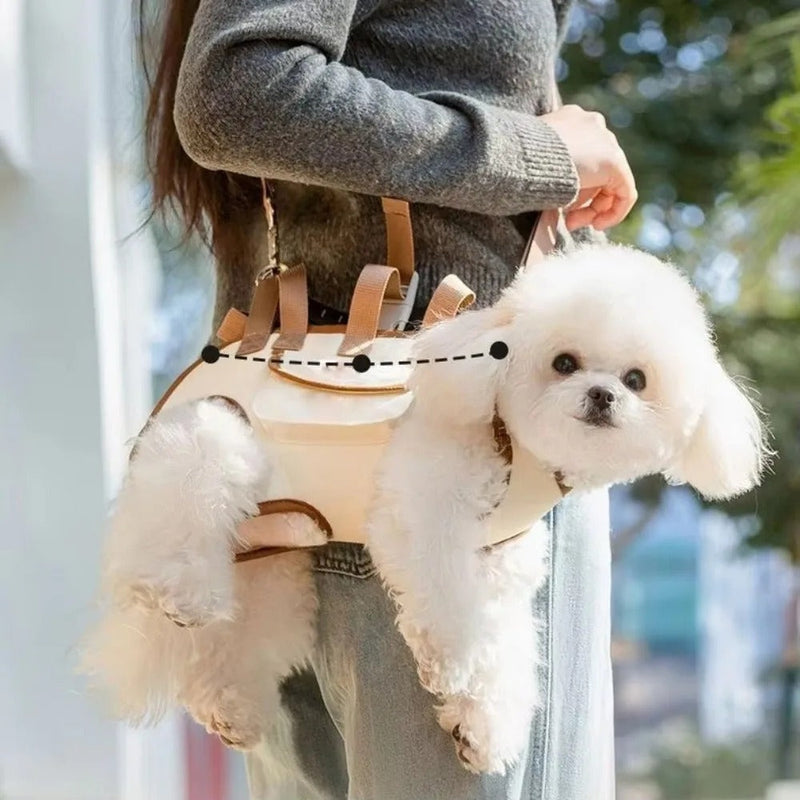 Mochila Pet com Coleira e Elevação Crossbody Multifuncional