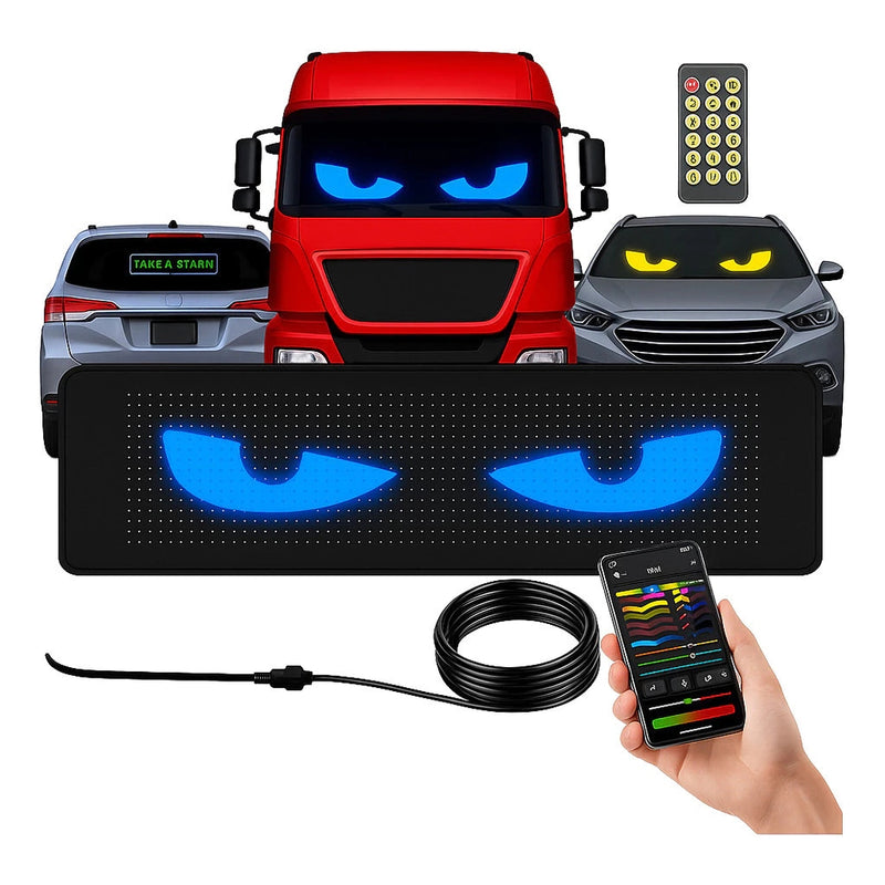 Painel de LED Flexível Automotivo para Carros e Caminhões com Controle por App