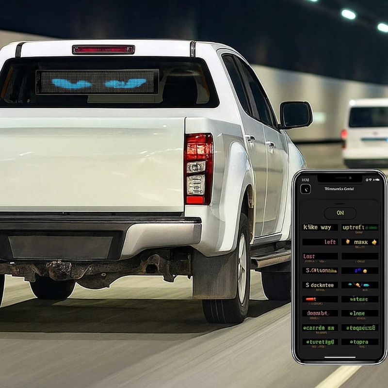 Painel de LED Flexível Automotivo para Carros e Caminhões com Controle por App