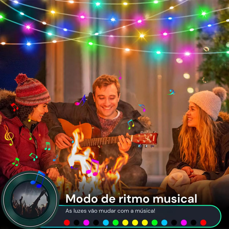 Pisca Pisca Natal Led Impermeavel com Controle Remoto - Aplicativo Android e iOS