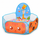 Piscina de Bolinhas Infantil Portátil com Cesta de Basquete