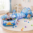 Playground Infantil 3 em 1 com Tenda, Túnel e Piscina de Bolinhas