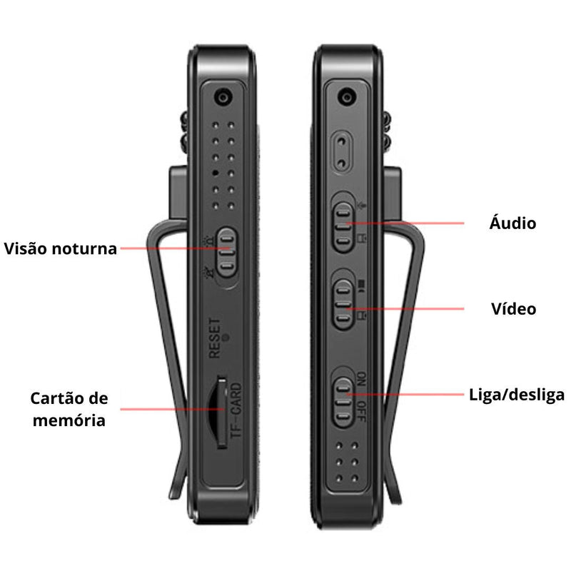 Mini Câmera Gravadora 1080p Full HD Com Redução De Ruídos + BRINDE Adaptador Celular